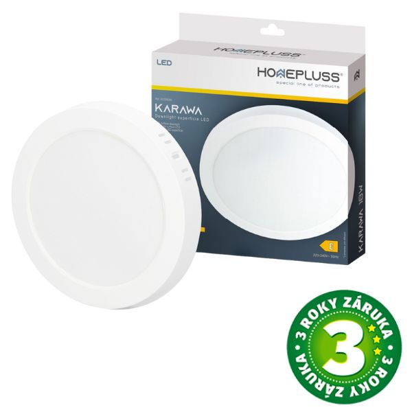 Prémiový přisazený LED panel 18W 1600lm, denní, kruhový, 21,7cm, 3 roky